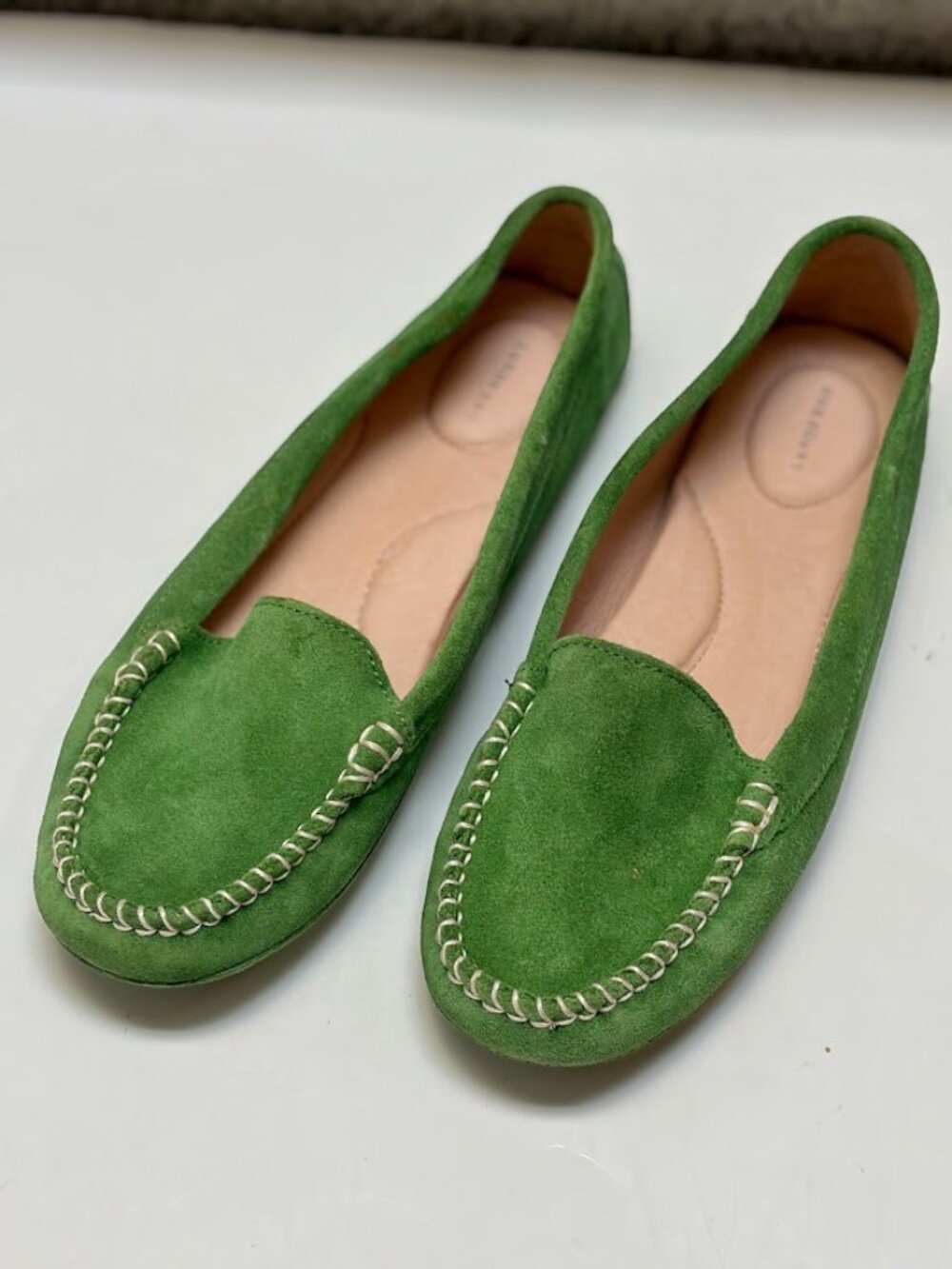 Lands' End Suede Slip On Comfy Driving Moccasin Flat Loafer